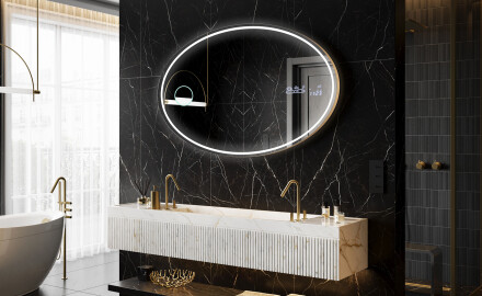 Ovale specchio moderno con luci LED L228