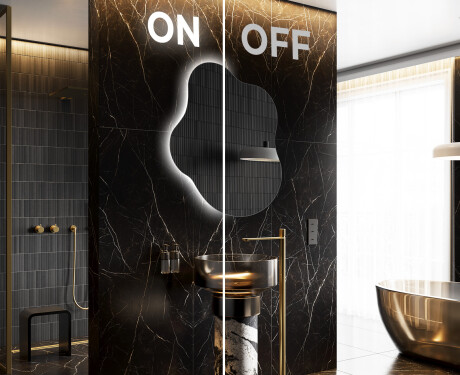 Specchio da bagno LED di forma irregolare EM221 #3