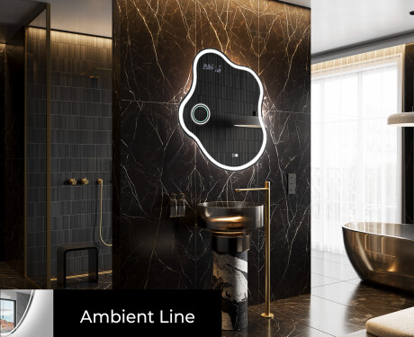 Specchio da bagno LED di forma irregolare EM222 #3
