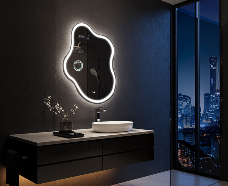Specchio da bagno LED di forma irregolare EM222 #10