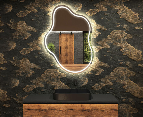 Specchio da bagno LED di forma irregolare EM223