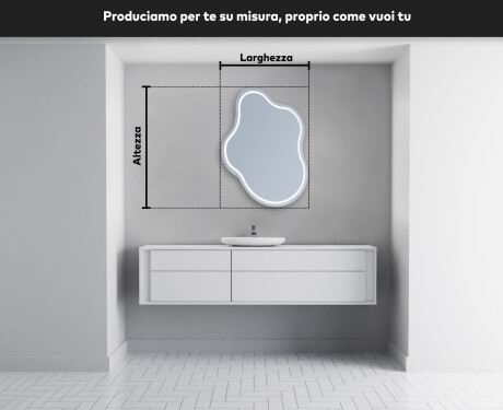 Specchio da bagno LED di forma irregolare EM223 #4