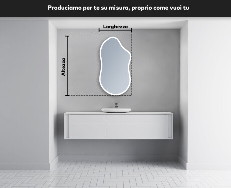 Specchio da bagno LED di forma irregolare F222 #5