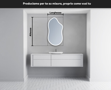 Specchio da bagno LED di forma irregolare F222 #4