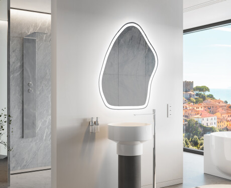 Specchio da bagno LED di forma irregolare G222