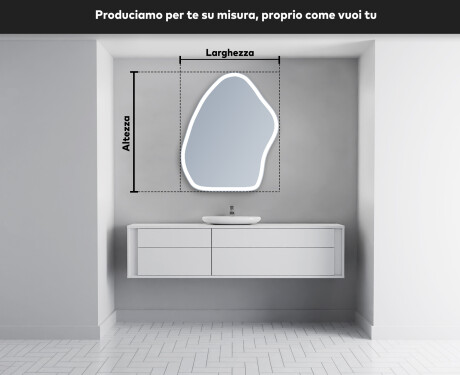 Specchio da bagno LED di forma irregolare G222 #5