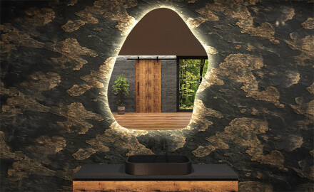 Specchio da bagno LED di forma irregolare G222