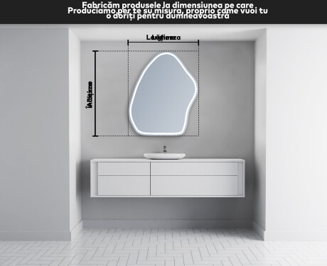 Specchio da bagno LED di forma irregolare G223 #5