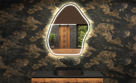 Specchio da bagno LED di forma irregolare G223
