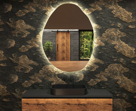 Specchio da bagno LED di forma irregolare U221