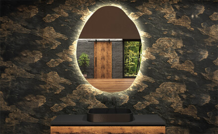 Specchio da bagno LED di forma irregolare U221
