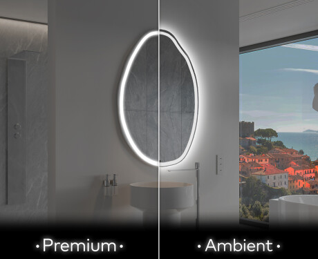 Specchio da bagno LED di forma irregolare U222