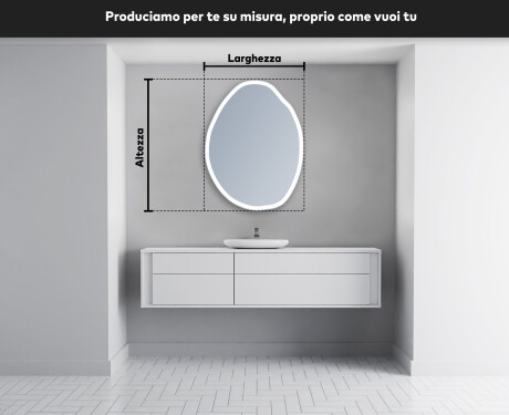 Specchio da bagno LED di forma irregolare U222 #4