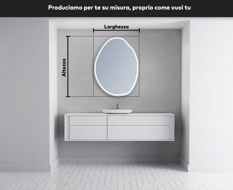 Specchio da bagno LED di forma irregolare U223 #4