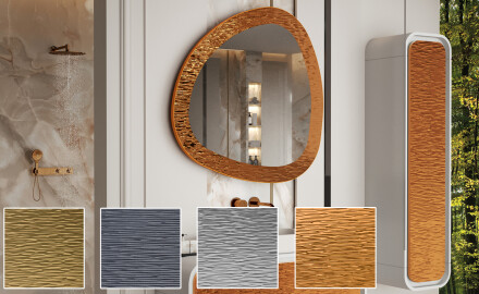 Specchio irregolare con una moderna cornice in metallo L290