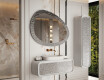 Specchio da bagno asimmetrico con cornice in metallo L292