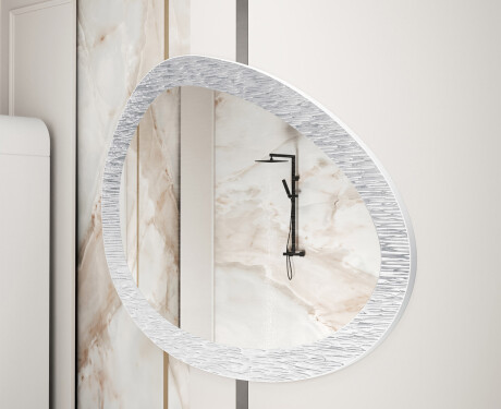 Specchio da bagno asimmetrico con cornice in metallo L292 #4