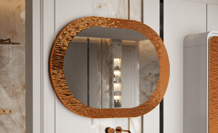 Specchio da bagno con elegante decorazione in metallo L289