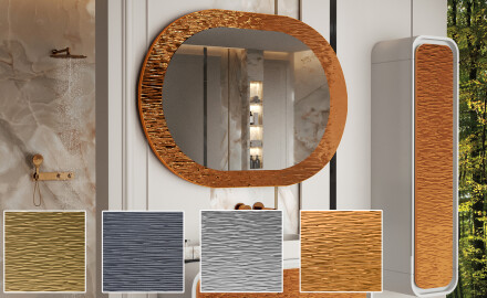 Specchio da bagno con elegante decorazione in metallo L289