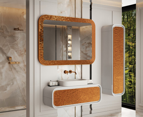Specchio stondato con cornice in metallo L287