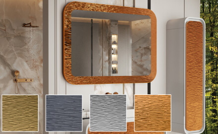 Specchio stondato con cornice in metallo L287