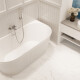Vasca da bagno scanalata Glamour 170 cm a libera installazione, completa di sifone e tappo/scarico in bianco #1