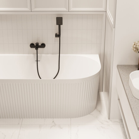 Vasca da bagno scanalata Glamour 170 cm a libera installazione, completa di sifone e tappo/scarico in bianco #2
