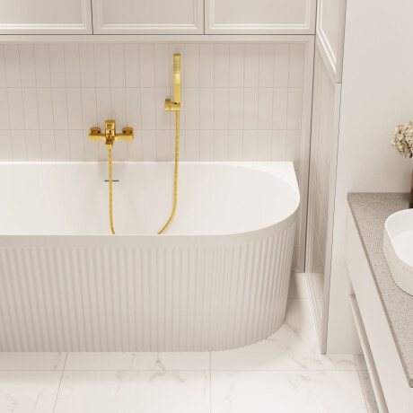 Vasca da bagno scanalata Glamour 170 cm a libera installazione, completa di sifone e tappo/scarico in bianco #3