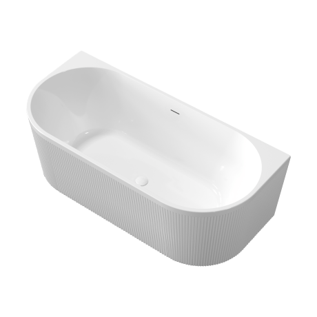 Vasca da bagno scanalata Glamour 170 cm a libera installazione, completa di sifone e tappo/scarico in bianco #6