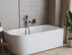 Vasca da bagno Astri da appoggio a parete, 150 cm, con montaggio a destra, completa di sifone, tappo e elegante troppopieno