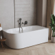 Vasca da bagno Astri da appoggio a parete, 150 cm, con montaggio a destra, completa di sifone, tappo e elegante troppopieno #1