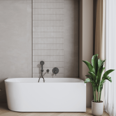 Vasca da bagno Astri da appoggio a parete, 150 cm, con montaggio a destra, completa di sifone, tappo e elegante troppopieno #2