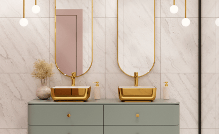 Lavabo da appoggio MALAGA bianco/oro