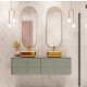 Lavabo da appoggio MALAGA bianco/oro #1