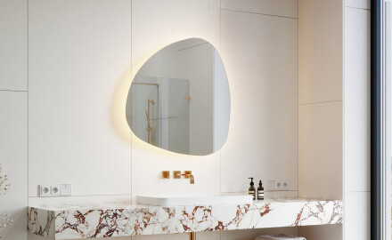 Specchio da bagno LED di forma irregolare J221