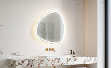Specchio da bagno LED di forma irregolare J222