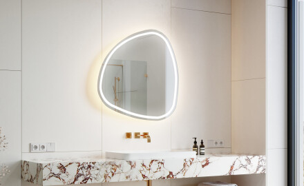 Specchio da bagno LED di forma irregolare J223