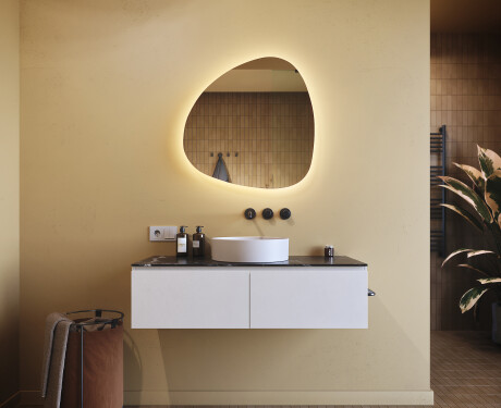 Specchio da bagno LED di forma irregolare 74x74cm su šaltu LED apšvietimu 7000K, šiltu apšvietimu 3000K arba neutraliu apšvietimu 4500K #8