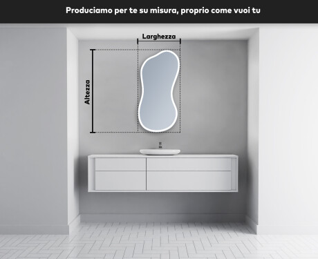 Specchio da bagno LED di forma irregolare K222 #4
