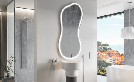 Specchio da bagno LED di forma irregolare K222