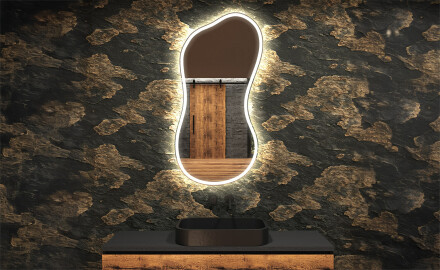 Specchio da bagno LED di forma irregolare K222