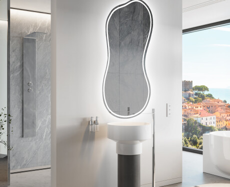 Specchio da bagno LED di forma irregolare K223