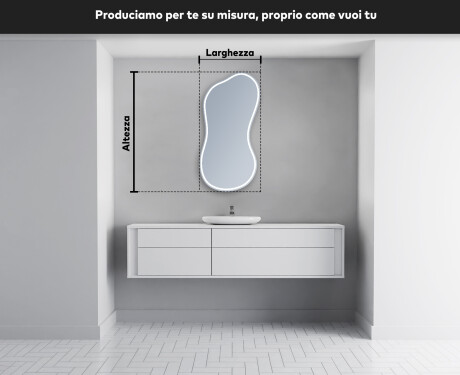 Specchio da bagno LED di forma irregolare K223 #4