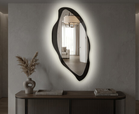 Specchio da bagno LED organico - Flévia - forma dinamica #4