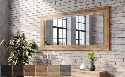 Specchio rettangolare con cornice in legno L224