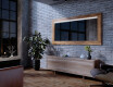 Specchio rettangolare con luce LED con cornice in legno L225