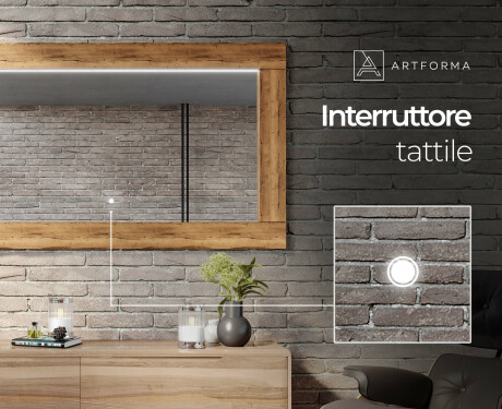 Specchio rettangolare con luce LED con cornice in legno L225 #5