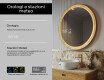 Specchio LED rotondo nero con cornice in legno #6