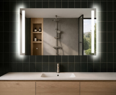 Rettangolare specchio bagno con luce LED L02