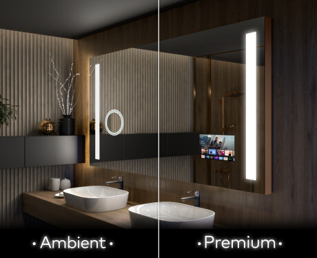 Artforma - Rettangolare specchio bagno con luce LED L02